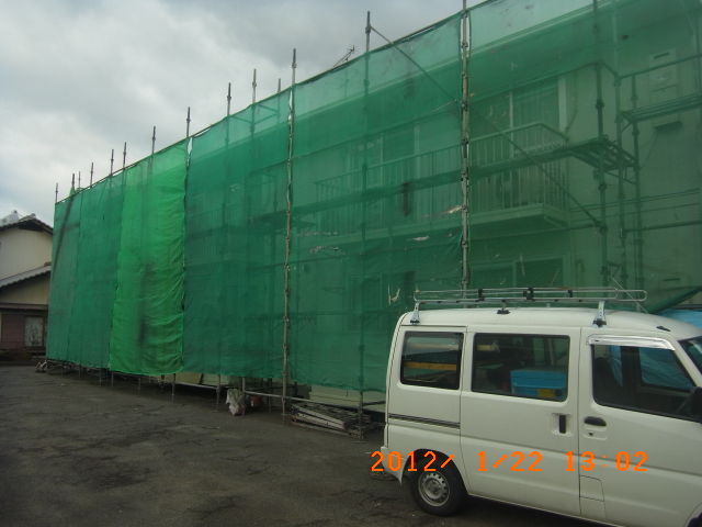大分市アパート外壁塗装工事の施工写真
