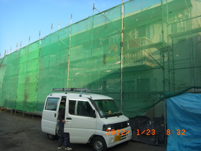 大分市アパート外壁塗装工事の施工写真