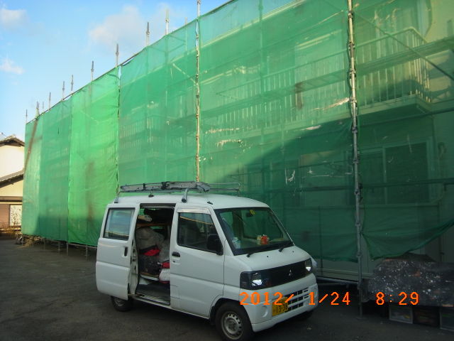 大分市アパート外壁塗装工事の施工写真