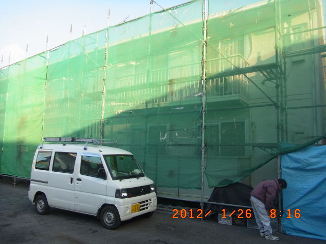 大分市アパート外壁塗装工事の施工写真