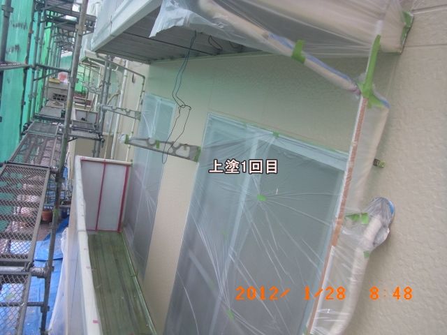 大分市アパート外壁塗装工事の施工写真