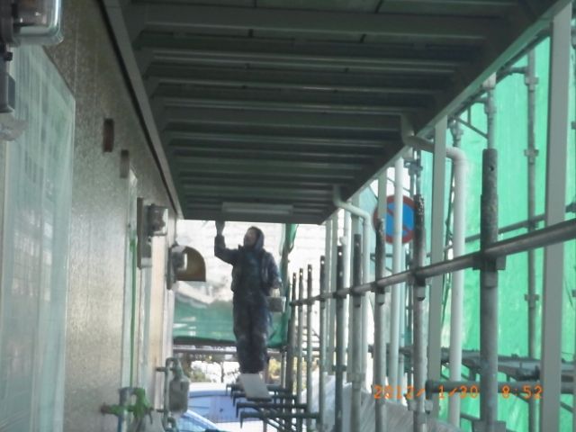大分市アパート外壁塗装工事の施工写真