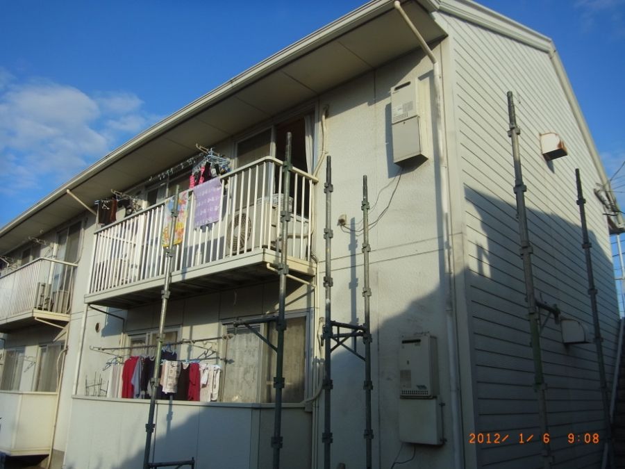 大分市アパート 南面外壁 施工前