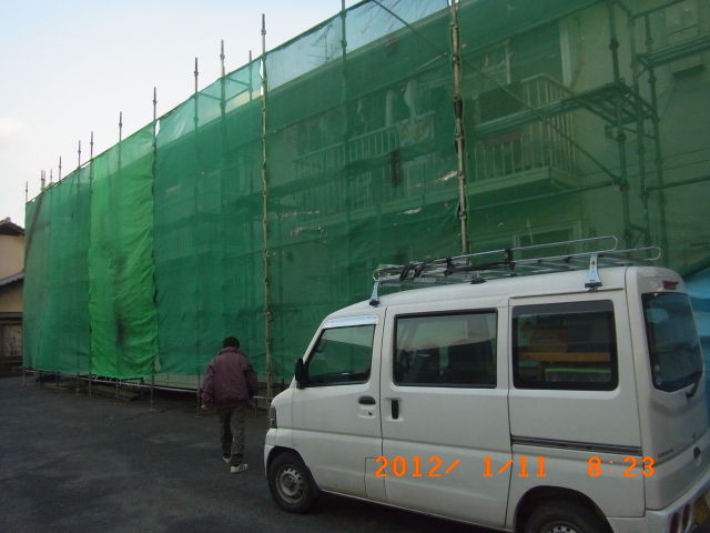 大分市アパート外壁塗装工事の施工写真