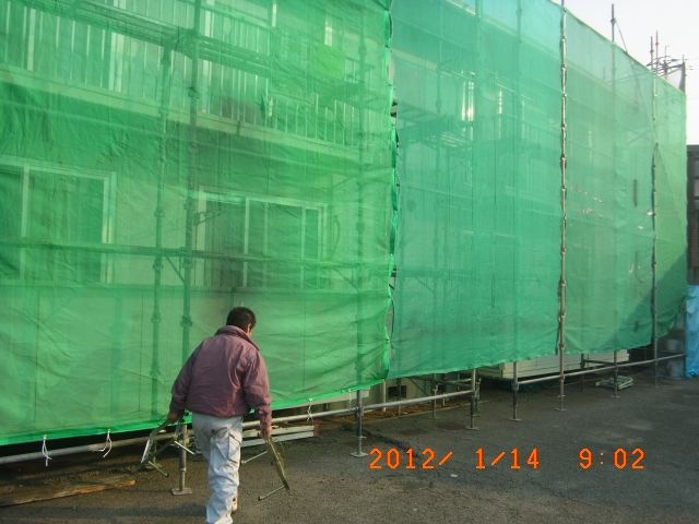 大分市アパート外壁塗装工事の施工写真