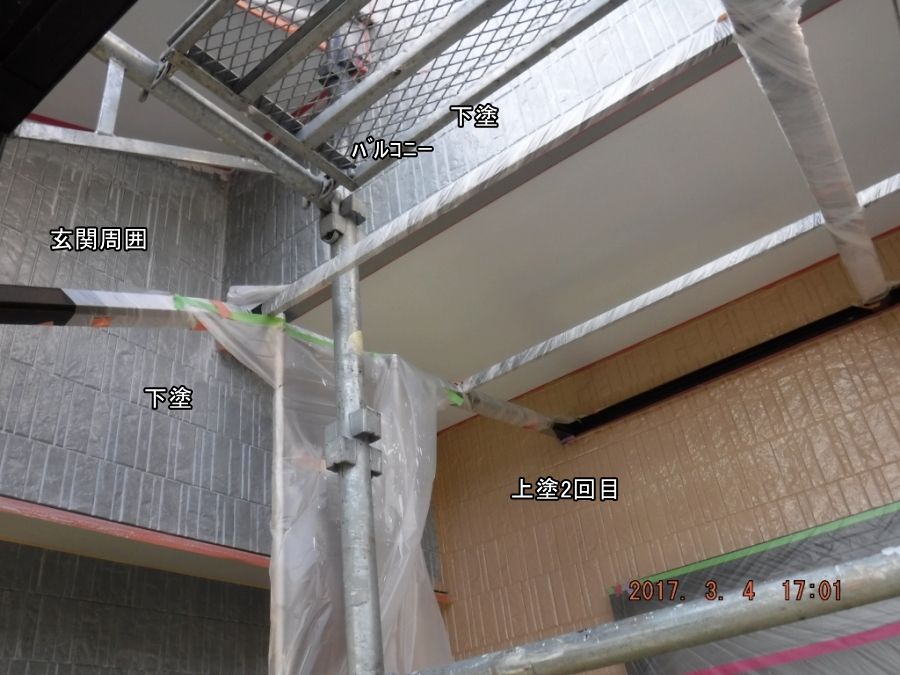 3月6日 7日 外壁上塗1回目 2回目 付帯物塗装｜臼杵市E様邸