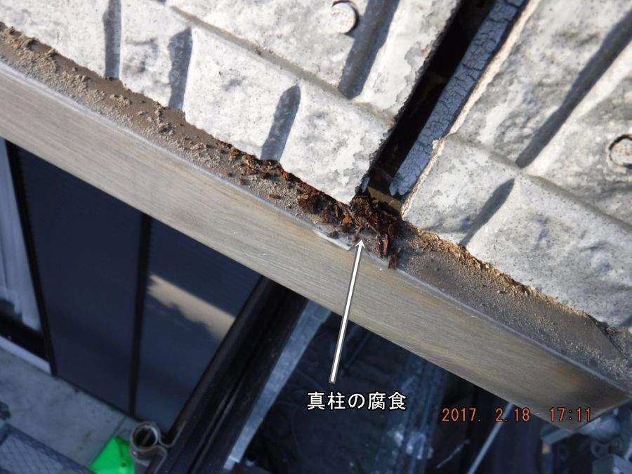 腐食した外壁下地