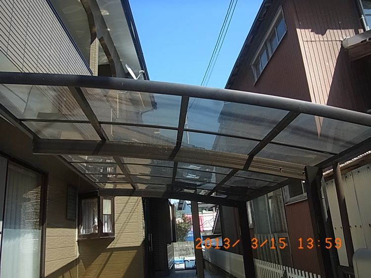 カーポート屋根板の復旧 作業後