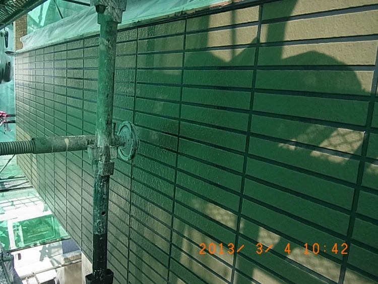 タイル調外壁の塗装 作業後