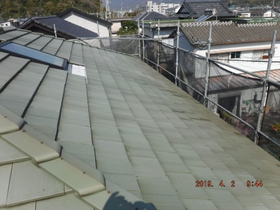 屋根高圧洗浄後