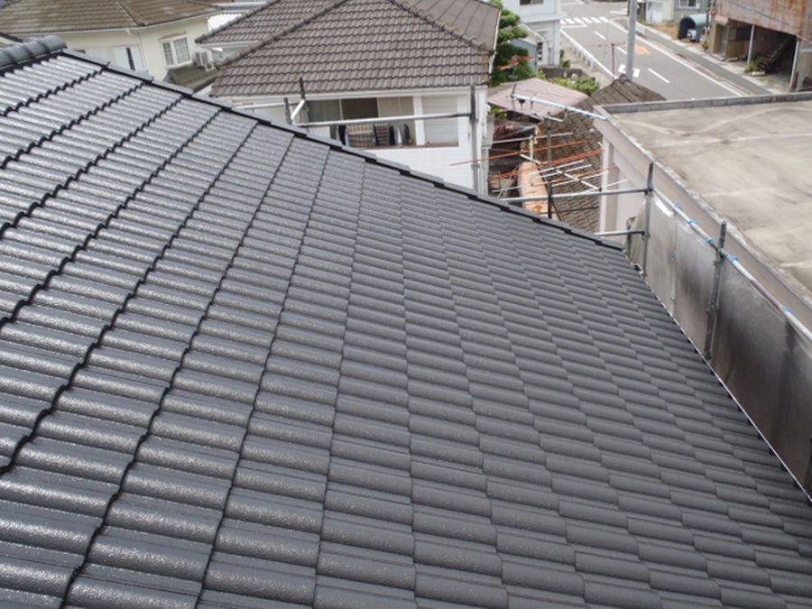 津久見市アイ様邸 モニエル瓦・別角度・施工前／施工後 施工後