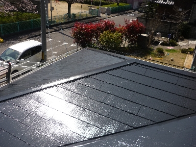 津久見市Y様邸 コロニアル屋根 上塗り2回後
